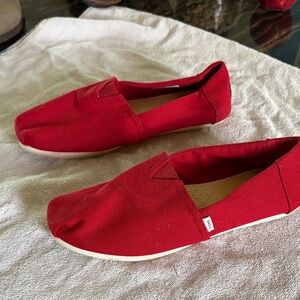 Toms Vibrant Red Canvas Shoes